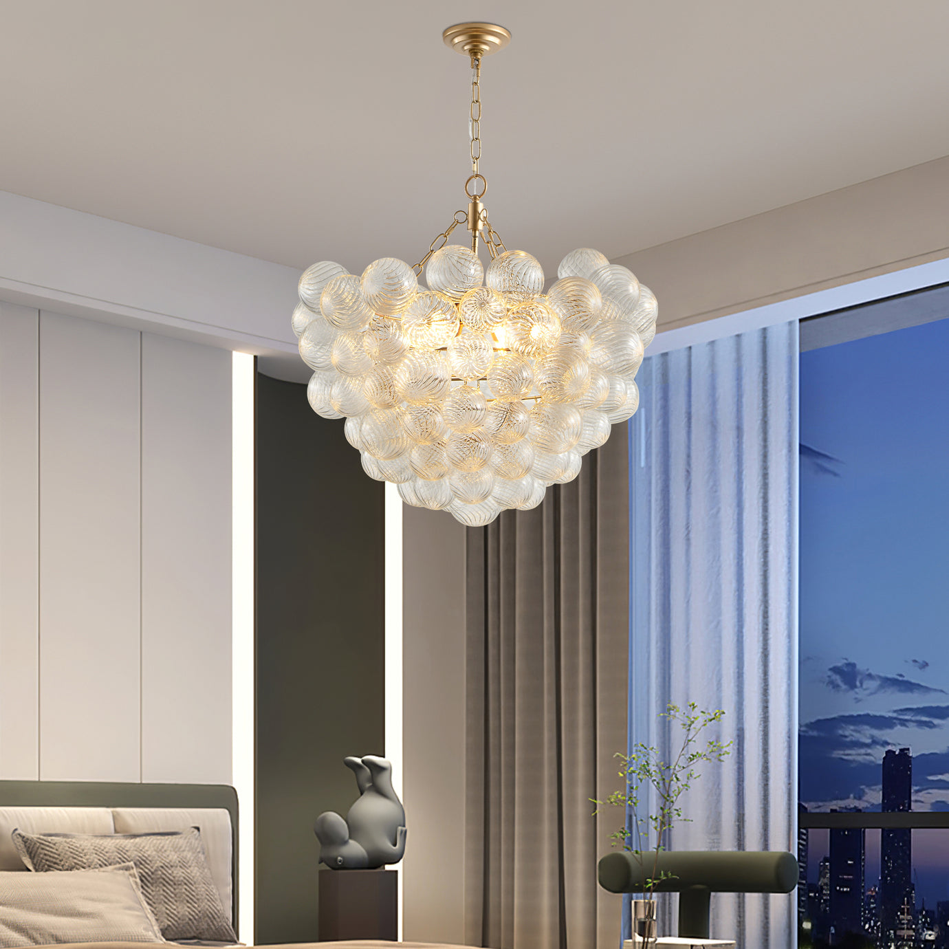 6-Light Golden Globe Chandelier Lighting